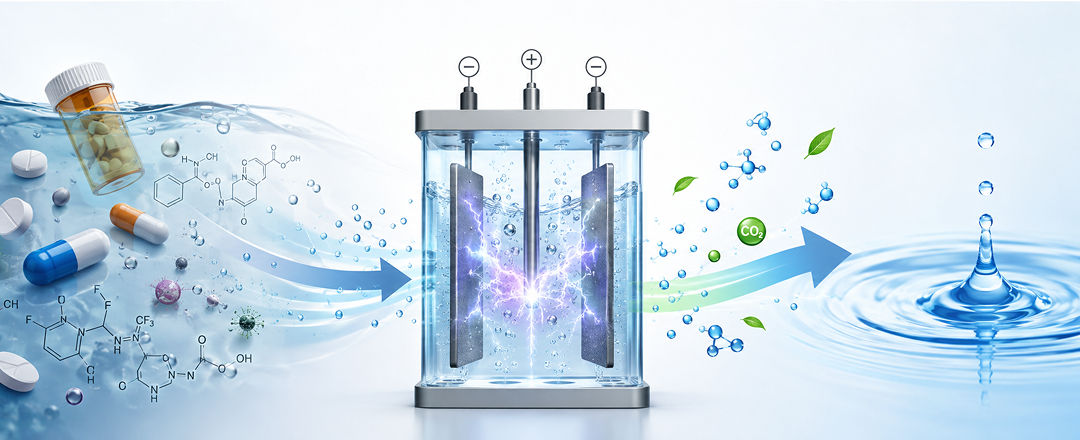 Reactor de oxidación electrolítica por plasma (PEO) degradando fármacos del agua hasta CO₂ y agua limpia