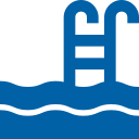 Icono de piscina con escalera | Tratamiento de agua en piscinas de hoteles Blue Gold