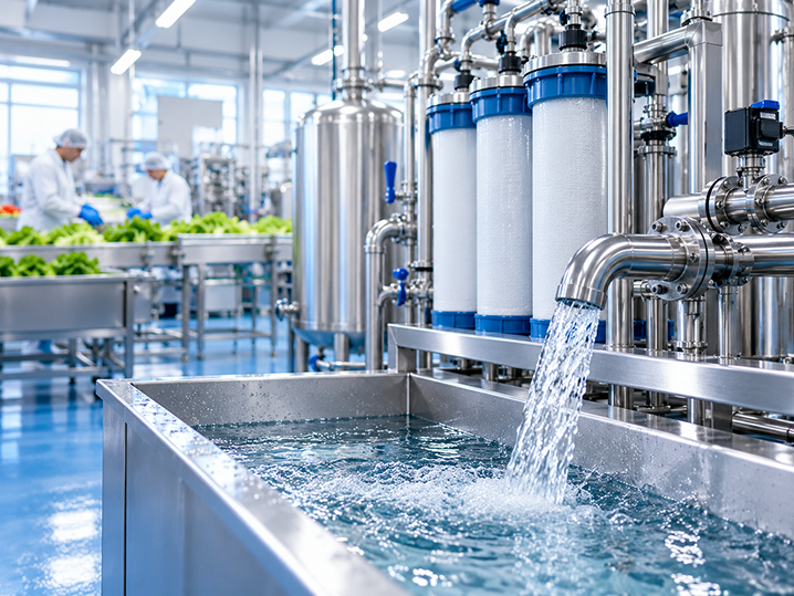 Filtración y lavado de hortalizas en planta alimentaria | Tratamiento de agua Blue Gold
